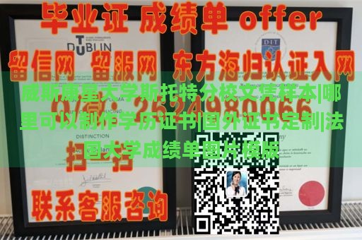 威斯康星大学斯托特分校文凭样本|哪里可以制作学历证书|国外证书定制|法国大学成绩单图片模版