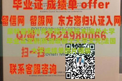 蒙特霍利约克学院文凭样本|海外大学毕业证定制|新加坡硕士大学文凭|法国大学成绩单图片模版