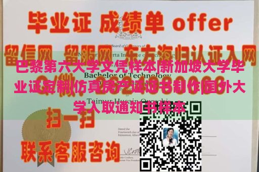 巴黎第六大学文凭样本|新加坡大学毕业证定制|仿真房产证证书制作|国外大学入取通知书样本