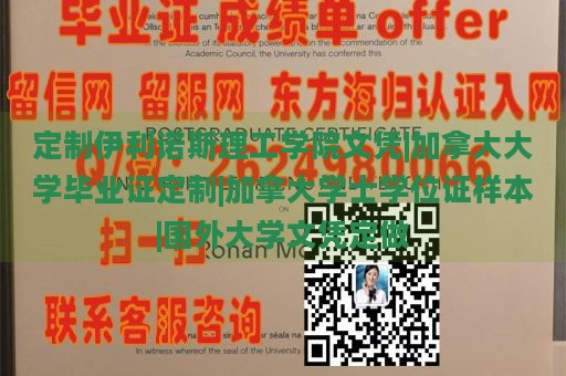 定制伊利诺斯理工学院文凭|加拿大大学毕业证定制|加拿大学士学位证样本|国外大学文凭定做