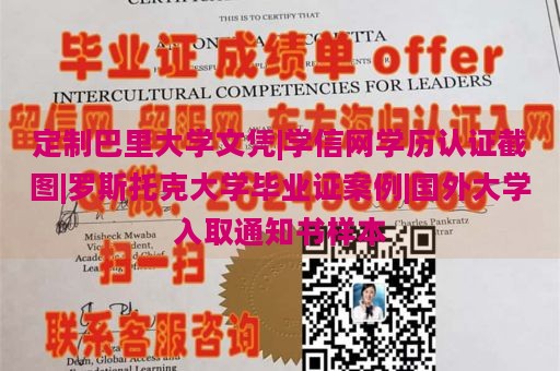 定制巴里大学文凭|学信网学历认证截图|罗斯托克大学毕业证案例|国外大学入取通知书样本