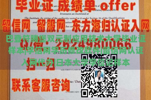 巴登符腾堡双元制应用技术大学毕业证样本|学信网学历修改软件|留信网认证入网代办|日本大学学位记样本