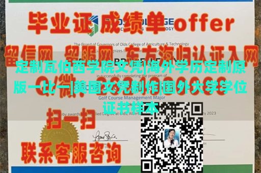 定制瓦伯西学院文凭|海外学历定制原版一比一|美国文凭制作|国外大学学位证书样本