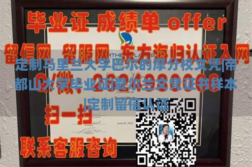 定制马里兰大学巴尔的摩分校文凭|帝都山大学毕业证|爱尔兰文凭证书样本|定制留信认证