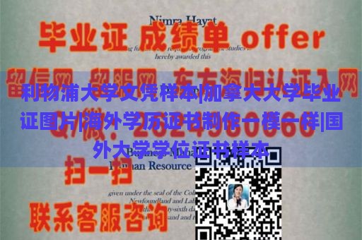 利物浦大学文凭样本|加拿大大学毕业证图片|海外学历证书制作一模一样|国外大学学位证书样本